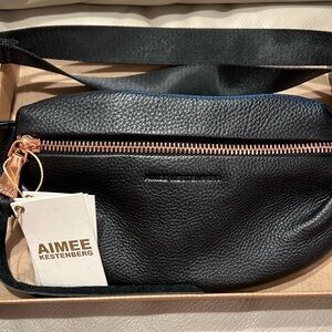 Aimee Kestenberg Milan Bum Bag Black w/ Rose Gold